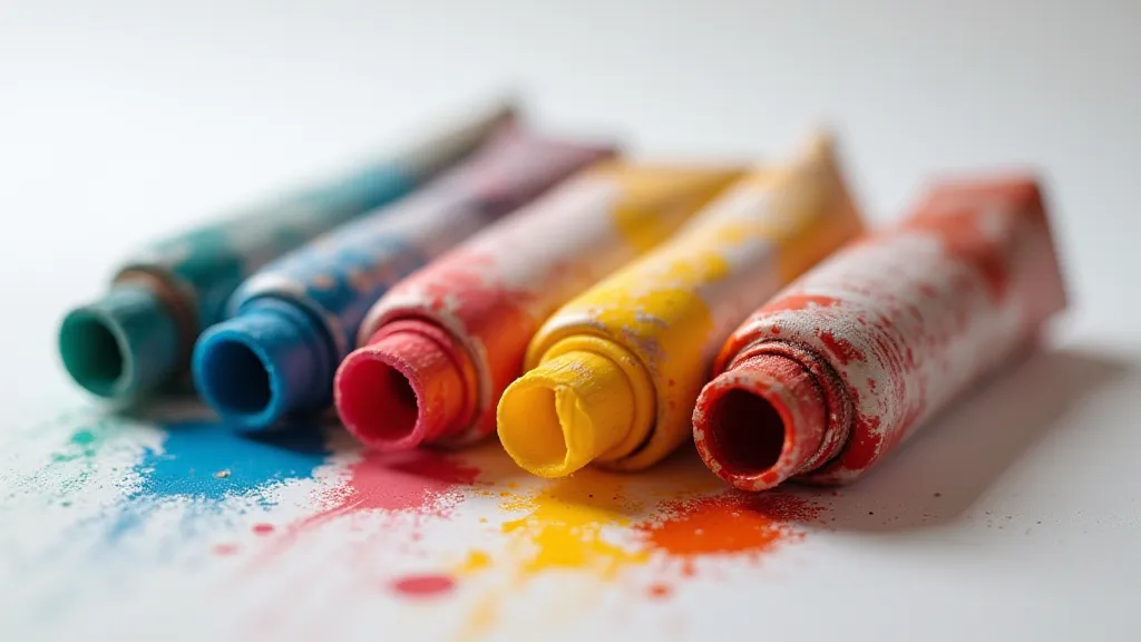 Variety of acrylic paint tubes