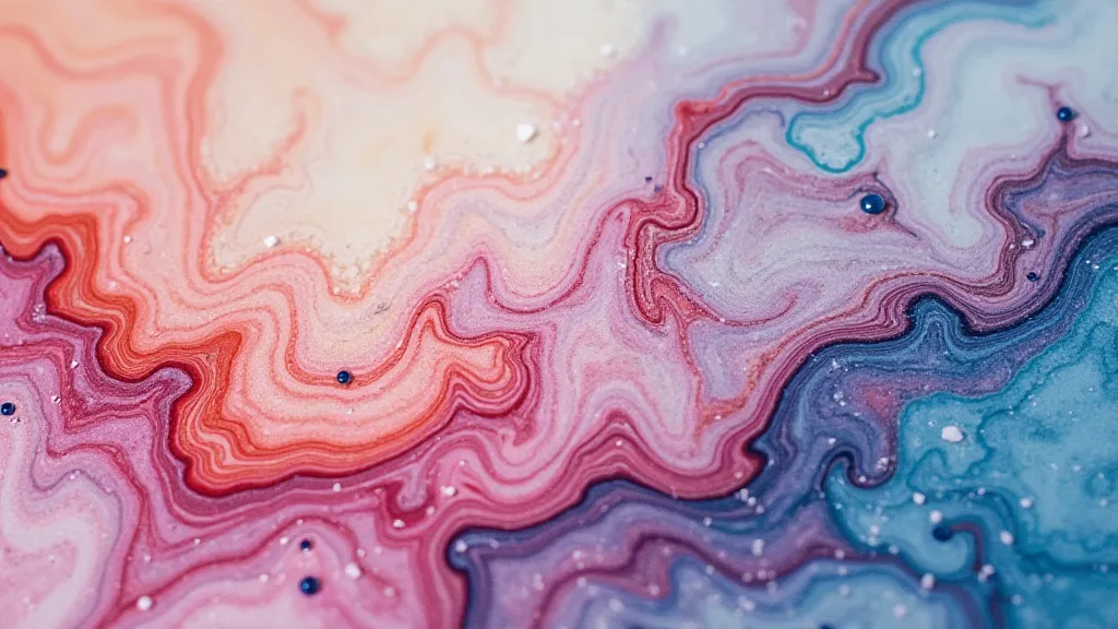 Detail view of the paper showing the fine patterns in the marbling.