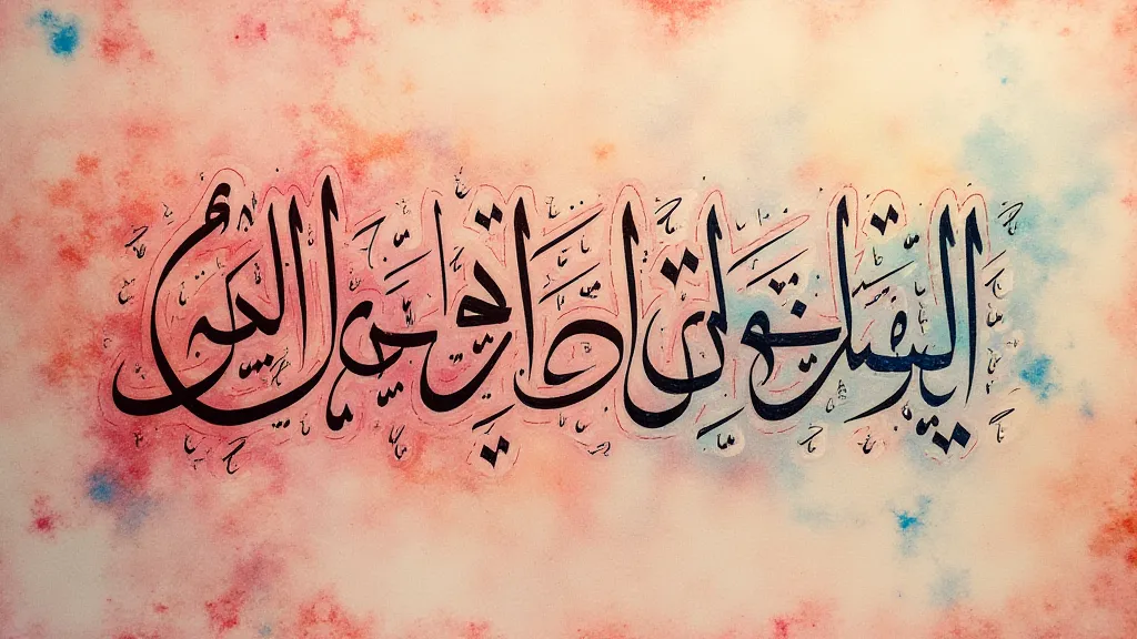 Calligraphy on marbled paper.