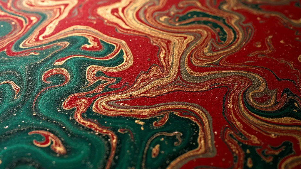 Christmas themed marbled paper