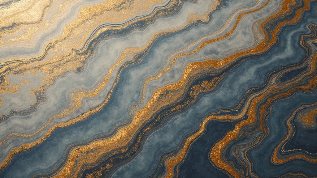 Finished gold leaf marbled paper