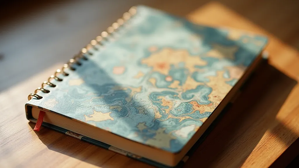 Finished marbled cover notebook
