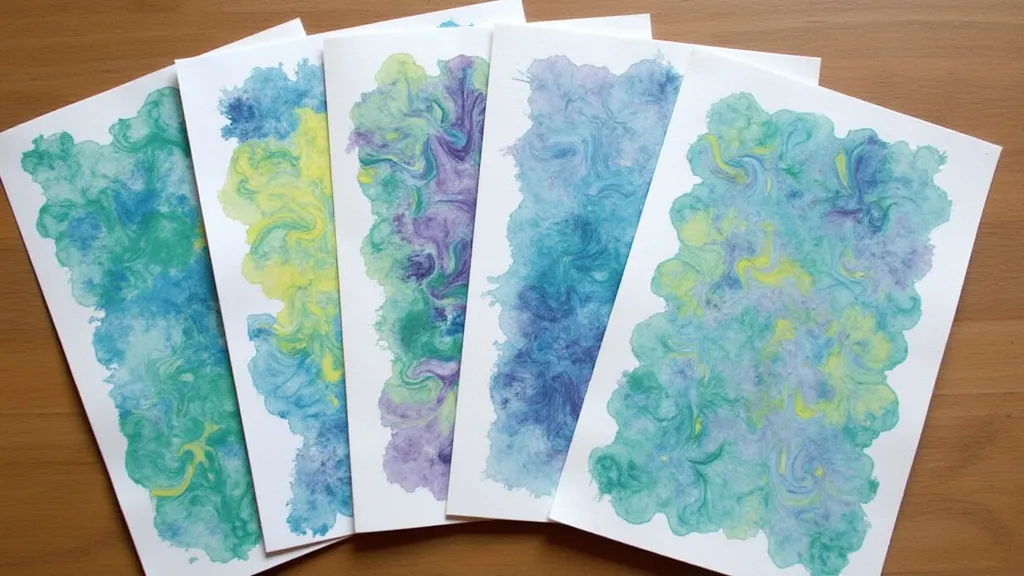 Finished paper marbling patterns