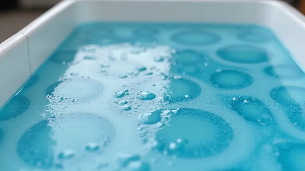 Marbling tray with thickened water