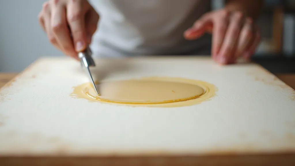 Handmade paper being sized with solution.