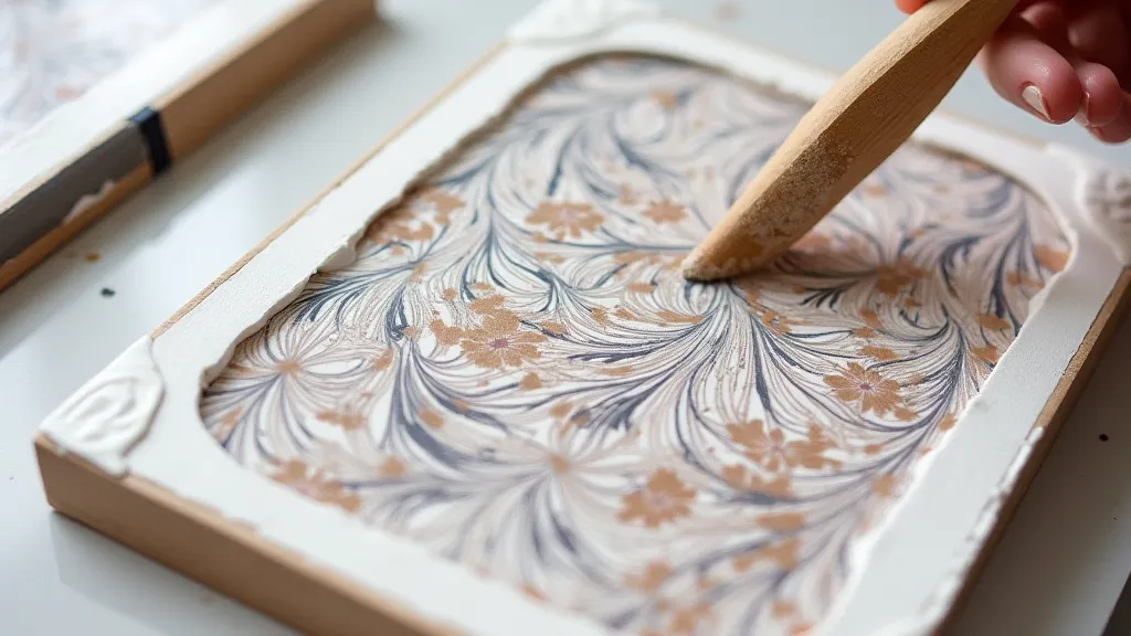 Comb creating marbling design
