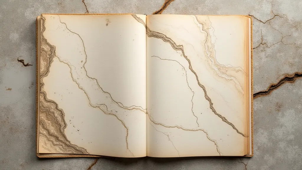 Finished paper with stone marbling design